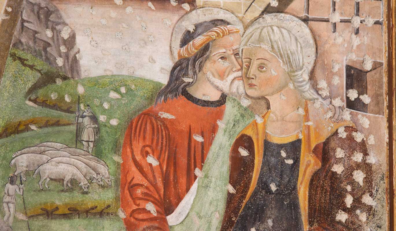 Carona Chiesa S. Omobono dettaglio affreschi